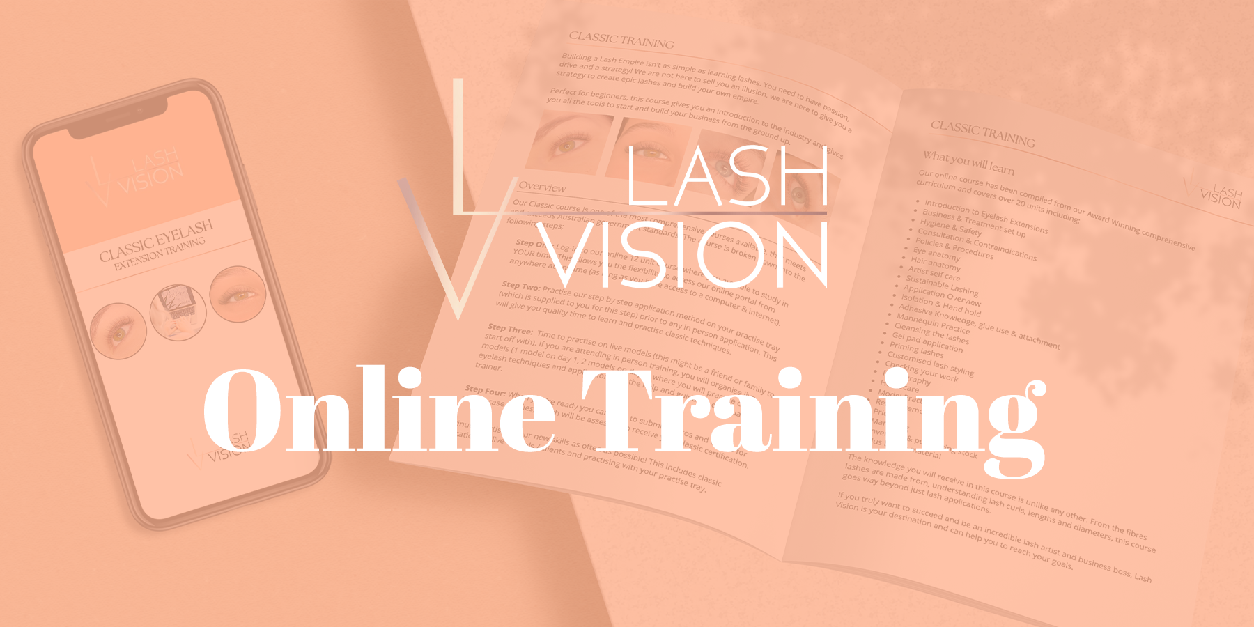 lash vision, online, eyelash, extension, training, classic, course, learn, lashes