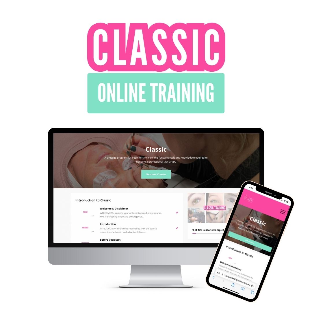 lash vision classic eyelash extension course online