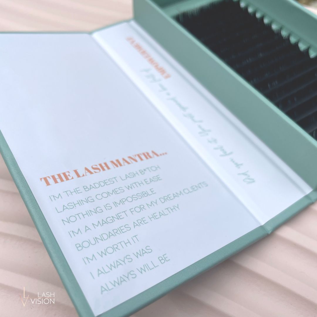 Close-up of Elementary Classic Lash Tray - Where lashes meet inspiration. Elevate your lash game with these ultra-soft, lightweight PBT lash extensions embodying our lash mantra of beauty, precision, and creativity.