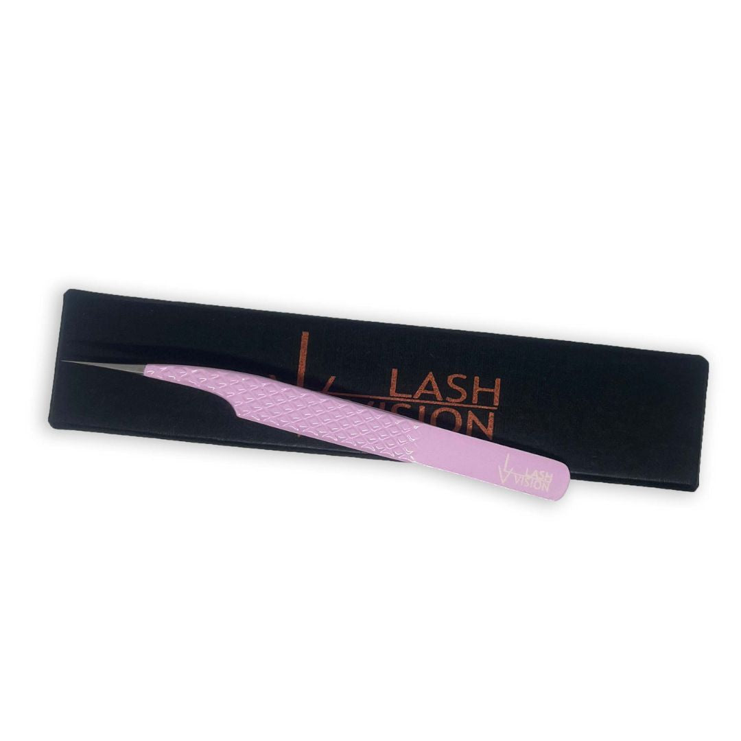 pink eyelash extension isolation tweezer